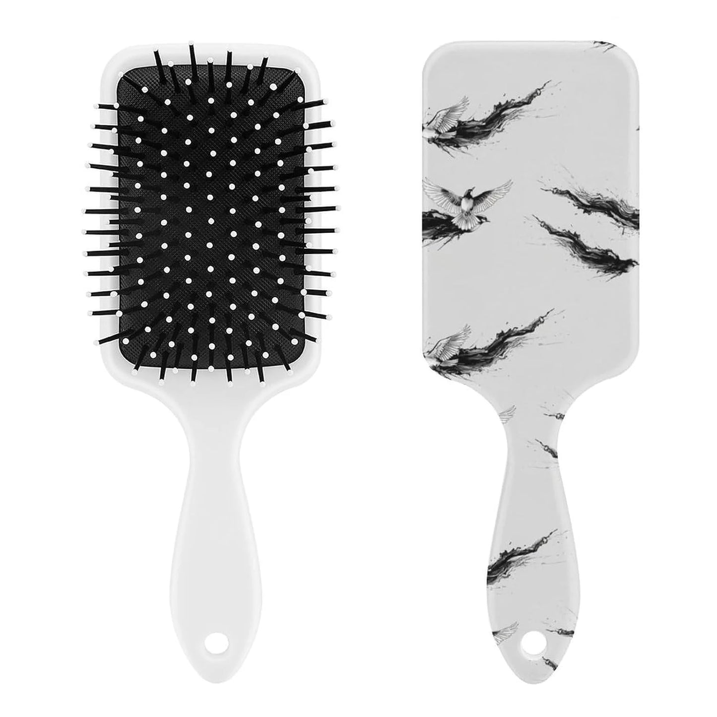 Air-Cushion Comb Black Gold Glitter Cheetah Leopard Print, Smooth Hair Salon Anti-Knotting Fluffy, For Long Thick Curly Hair, 1 Pack