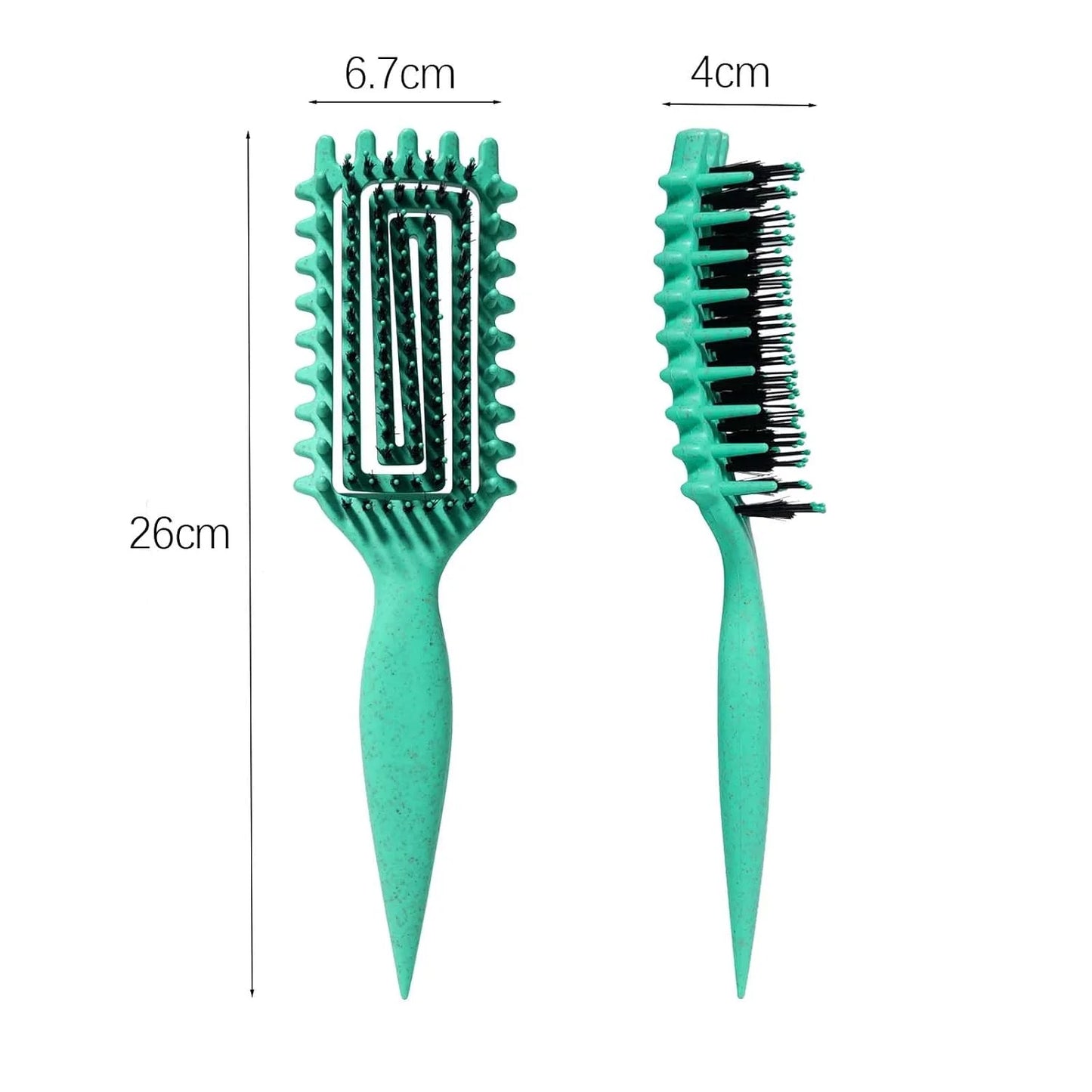 Curly Hair Brush Candybrush Curl Defining Brush for Detangling Shaping and Defining Curls for Women, Men, Wet & Dry Hair (Green Pink)