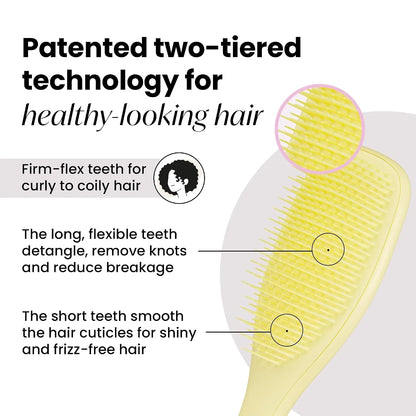 Tangle Teezer Plant-Based Ultimate Detangler Curly Hair Brush, Yellow