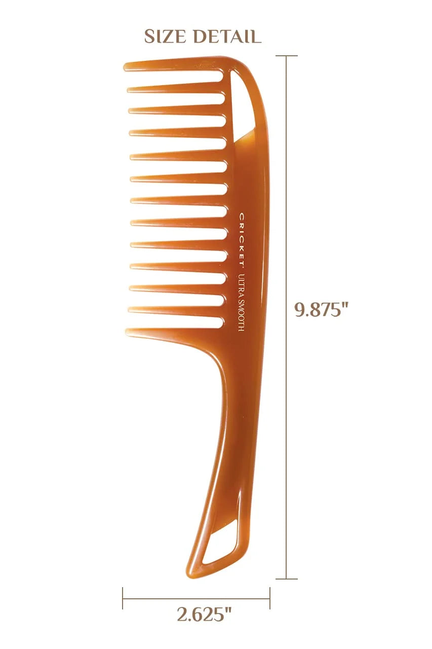 Cricket Ultra Smooth Coconut Conditioning Comb – Infused with Coconut Oil & Keratin for Frizz-Free Shine and Hydration, Ideal for Mid-Length, Thick, and Textured Hair