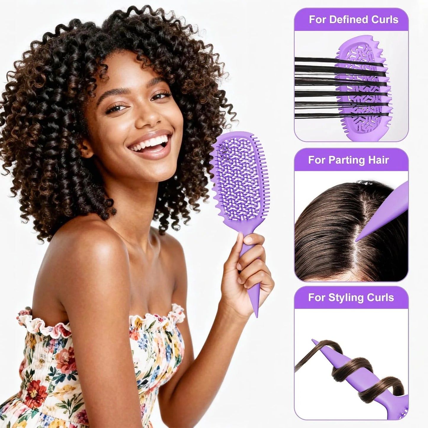 Curly Hair Brush, Curl Brush For Wet & Dry Hair,Curl Defining For Women&Men