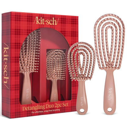 Kitsch Flexi Flow Detangler Brush, Hair Brushes For Women - Black