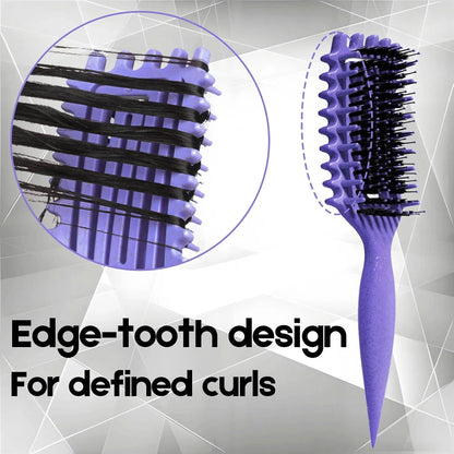 Curly Hair Brush Candybrush Curl Defining Brush for Detangling Shaping and Defining Curls for Women, Men, Wet & Dry Hair (Green Pink)