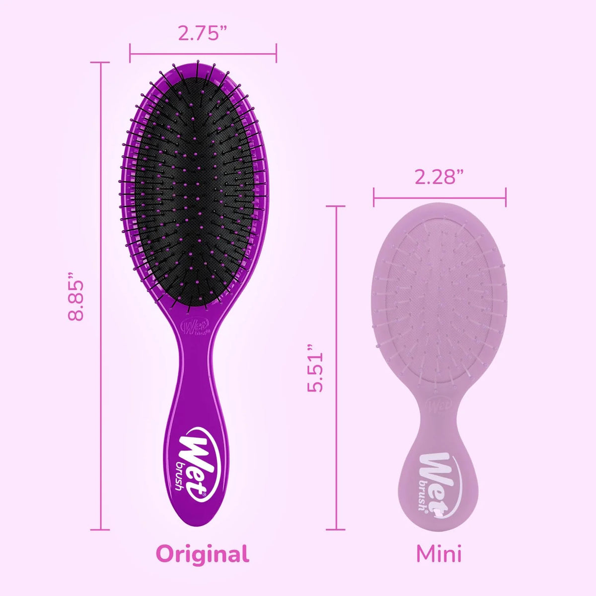 Wet Brush_Detangling Brush, Original Detangler (Pink & Purple),Wet & Dry Tangle-Free Hair Brush_Women & Men, No Tangle, Soft & Flexible Bristles for Straight,Curly & Thick Hair, 2 Count (Pack of 12)