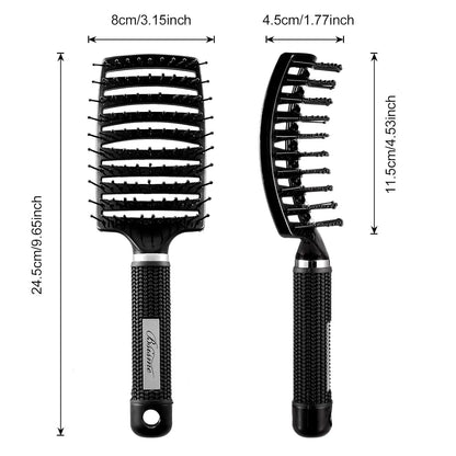 Hair Brush, Professional Curved Vented Brush with 25MM Bristles for Faster Blow Drying, Detangling for Wet Dry Hair, Paddle Brush for Thick Curly Straight Hair for Women & Men