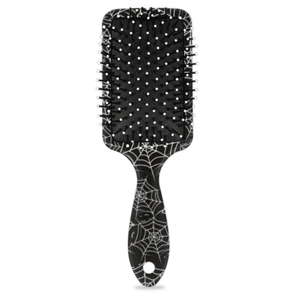 Personalized-Kids-Hair-Brush for Boy Girls Custom Gift Detangler Brush Soft Bristle Hair Brushes Travel Hair Brush for All Hair Types Christmas Hallowmas Spider Web Sliver Dot