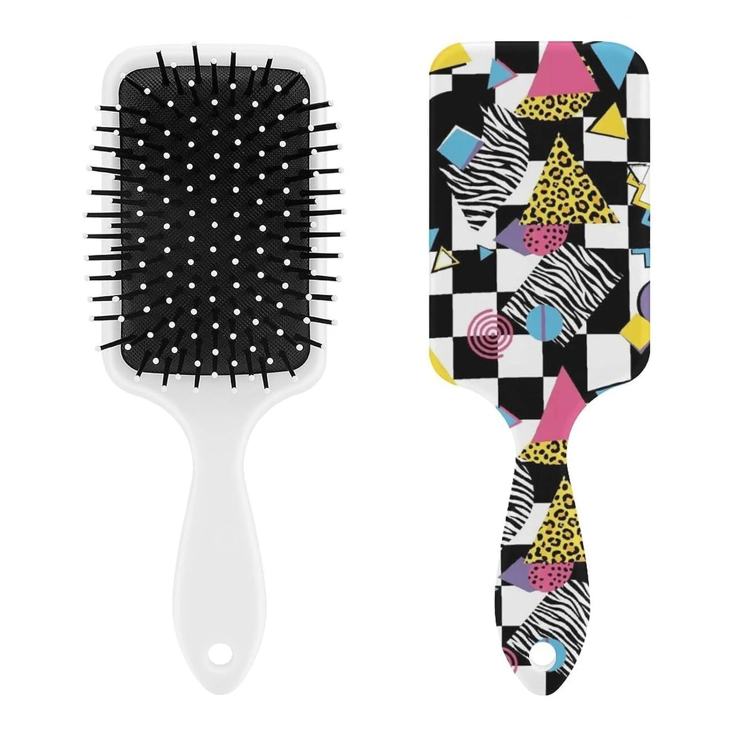 Air-Cushion Comb Black Gold Glitter Cheetah Leopard Print, Smooth Hair Salon Anti-Knotting Fluffy, For Long Thick Curly Hair, 1 Pack