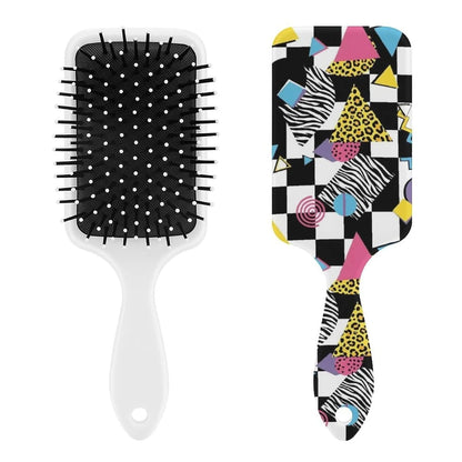 Air-Cushion Comb Black Gold Glitter Cheetah Leopard Print, Smooth Hair Salon Anti-Knotting Fluffy, For Long Thick Curly Hair, 1 Pack
