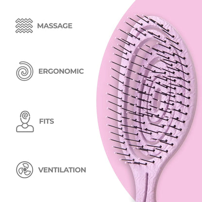 Ninabella Detangler Brush - No Tangle Hair Brush for Women, Fine, Thick and Long Hair - Hairbrush for Wet and Dry Hair, Gentle on the Scalp - Elegant Black
