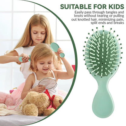 2P Mini Hair Brush,Brush Squirt Detangling Brush,Mini Detangler Brush, No Tangle Ultra-Soft IntelliFlex Bristles,with Ease Knots Without Tears or Breakage (Bright flour)
