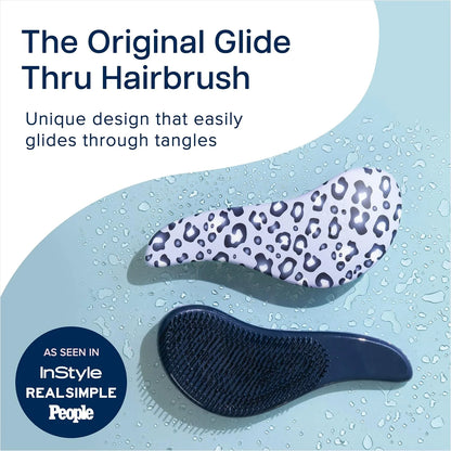 Crave Naturals Glide Thru Hair Brush - Detangler Brush for Curly, Straight, Wet or Dry Hair - Gentle Detangling Brushes for Adults, Kids, Toddlers - Hair Accessories for Women, 7.5x3" - Pink