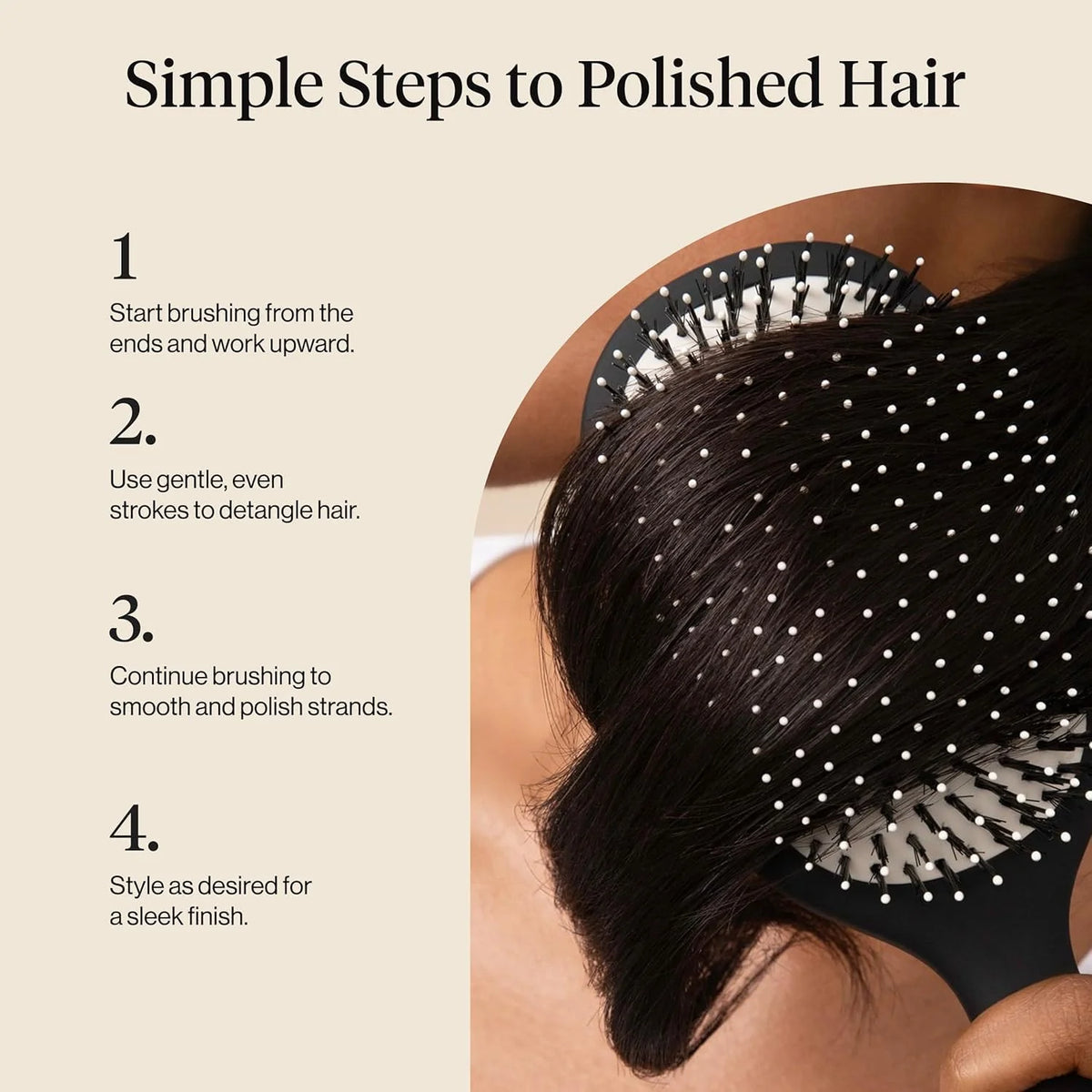 Kitsch Smooth & Polish Hair Brushes For Women and Men - Black