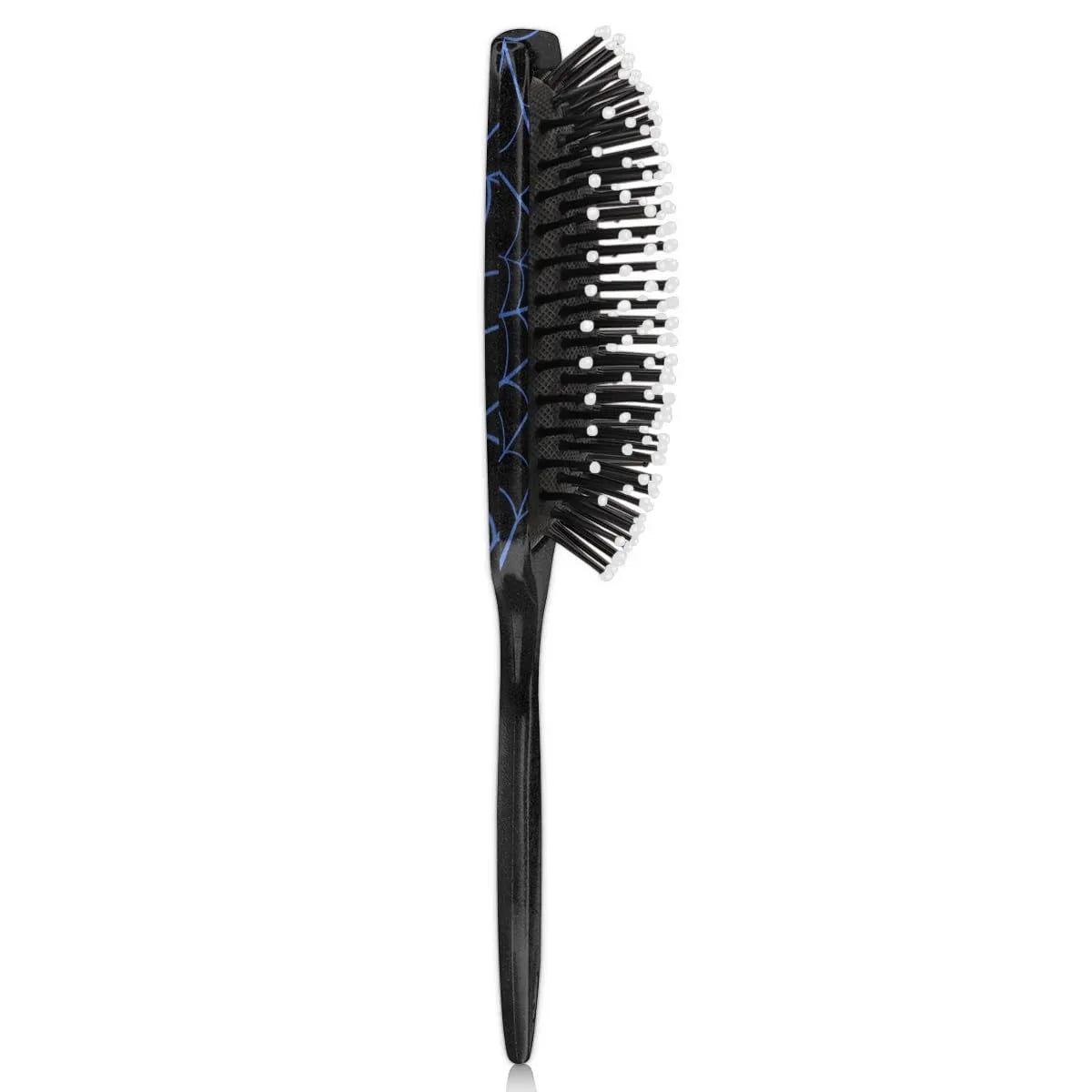 Personalized-Kids-Hair-Brush for Boy Girls Custom Gift Detangler Brush Soft Bristle Hair Brushes Travel Hair Brush for All Hair Types Christmas Hallowmas Spider Web Sliver Dot