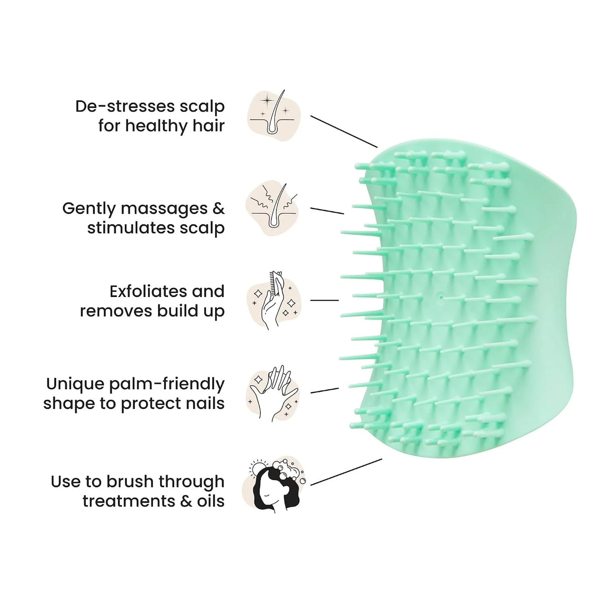 Tangle Teezer Scalp & Shampoo Brush to Exfoliate & Massage, Mint