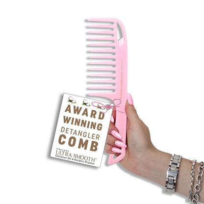 Cricket Ultra Smooth Coconut Conditioning Comb – Infused with Coconut Oil & Keratin for Frizz-Free Shine and Hydration, Ideal for Mid-Length, Thick, and Textured Hair