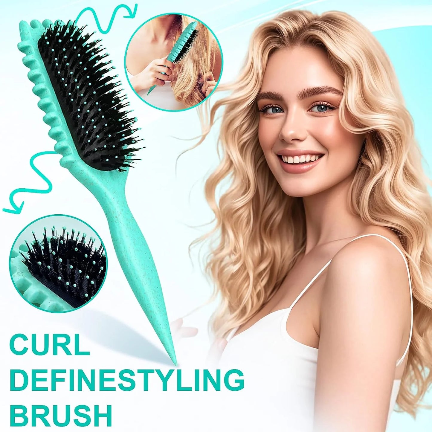 Candy Brush,Curly Hair Brush,Curl Defining Brush,Shaping and Defining Curls for Women Hair Brush for Combing and Shaping,Reduce Pulling and Curl Separation For Defined Curls(Purple)