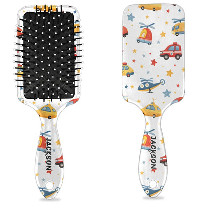 Personalized Cute Car Detangler-Hair-Brush for Kids Boys,Glides Through Tangles Comb,Custom Name Hair Brushes for All Hair Types Wet/Dry/Curly/Thick Hair,White 2