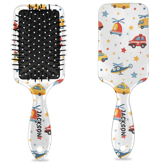 Personalized Cute Car Detangler-Hair-Brush for Kids Boys,Glides Through Tangles Comb,Custom Name Hair Brushes for All Hair Types Wet/Dry/Curly/Thick Hair,White 2
