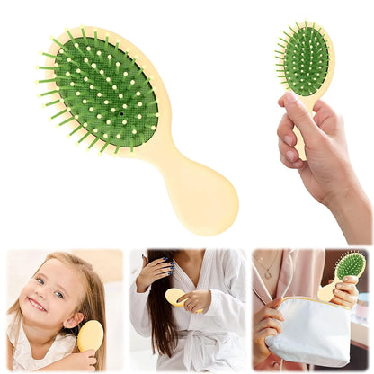 2P Mini Hair Brush,Brush Squirt Detangling Brush,Mini Detangler Brush, No Tangle Ultra-Soft IntelliFlex Bristles,with Ease Knots Without Tears or Breakage (Bright flour)