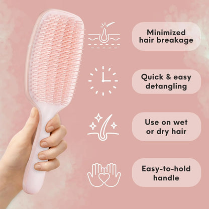 Lily England Pink Hair Brush for Women Detangling for Curly Wet & Dry Hair