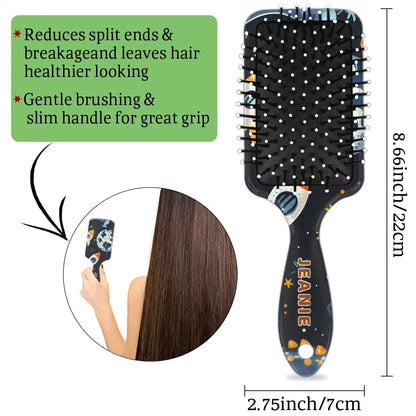Personalized Cool-Rocket Detangler-Hair-Brush for Kids-Boys,Glides Through Tangles Comb,Custom Name Hair Brushes for All Hair Types Wet/Dry/Curly/Thick Hair,Dark Blue