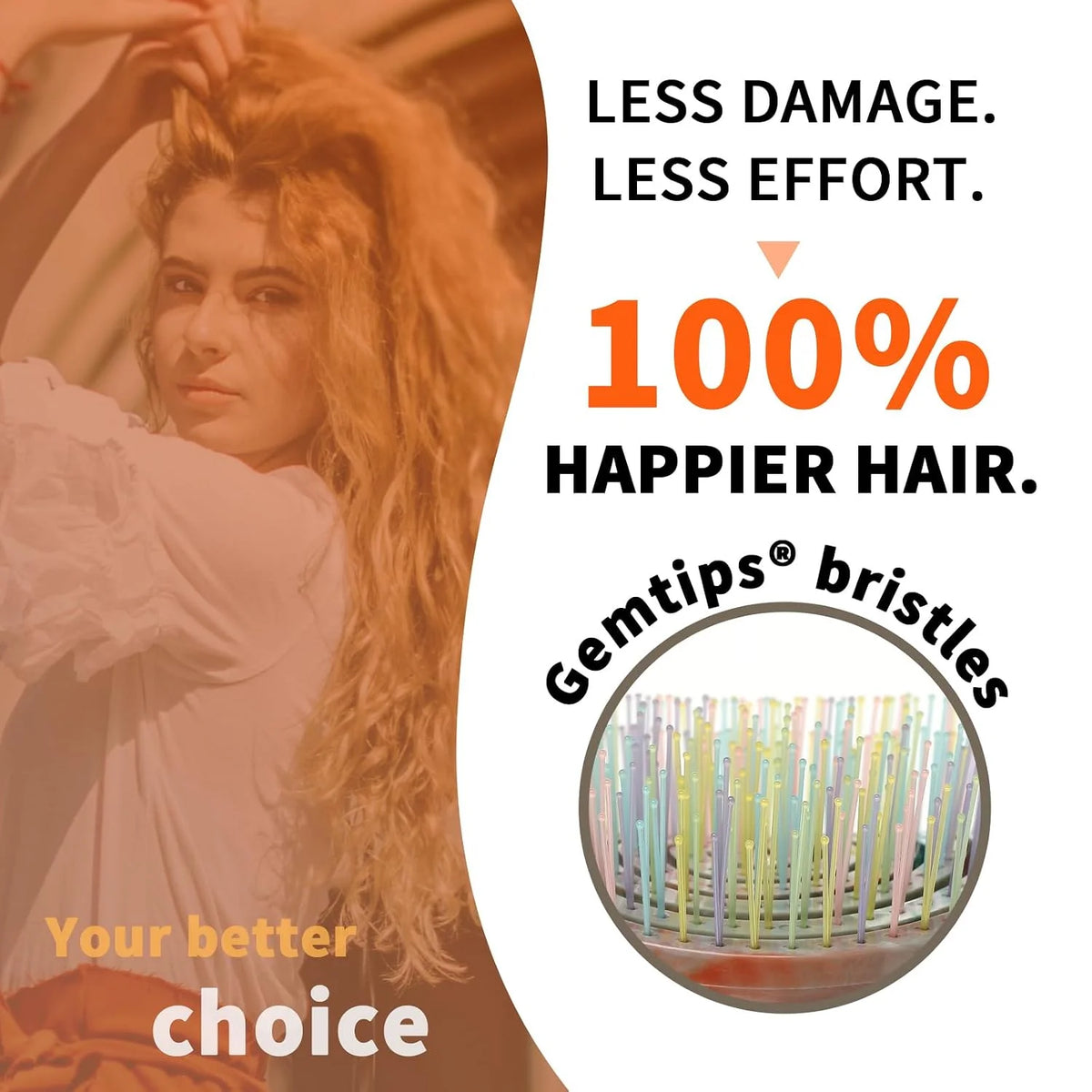 Detangling Wet Hair Brush for Thin or Straight Hair, Vented Detangler Hairbrush with Double-Layered Ultra and Soft-Nylon Bristles for Wet or Dry Hair, Gifts for Women Girls Kids