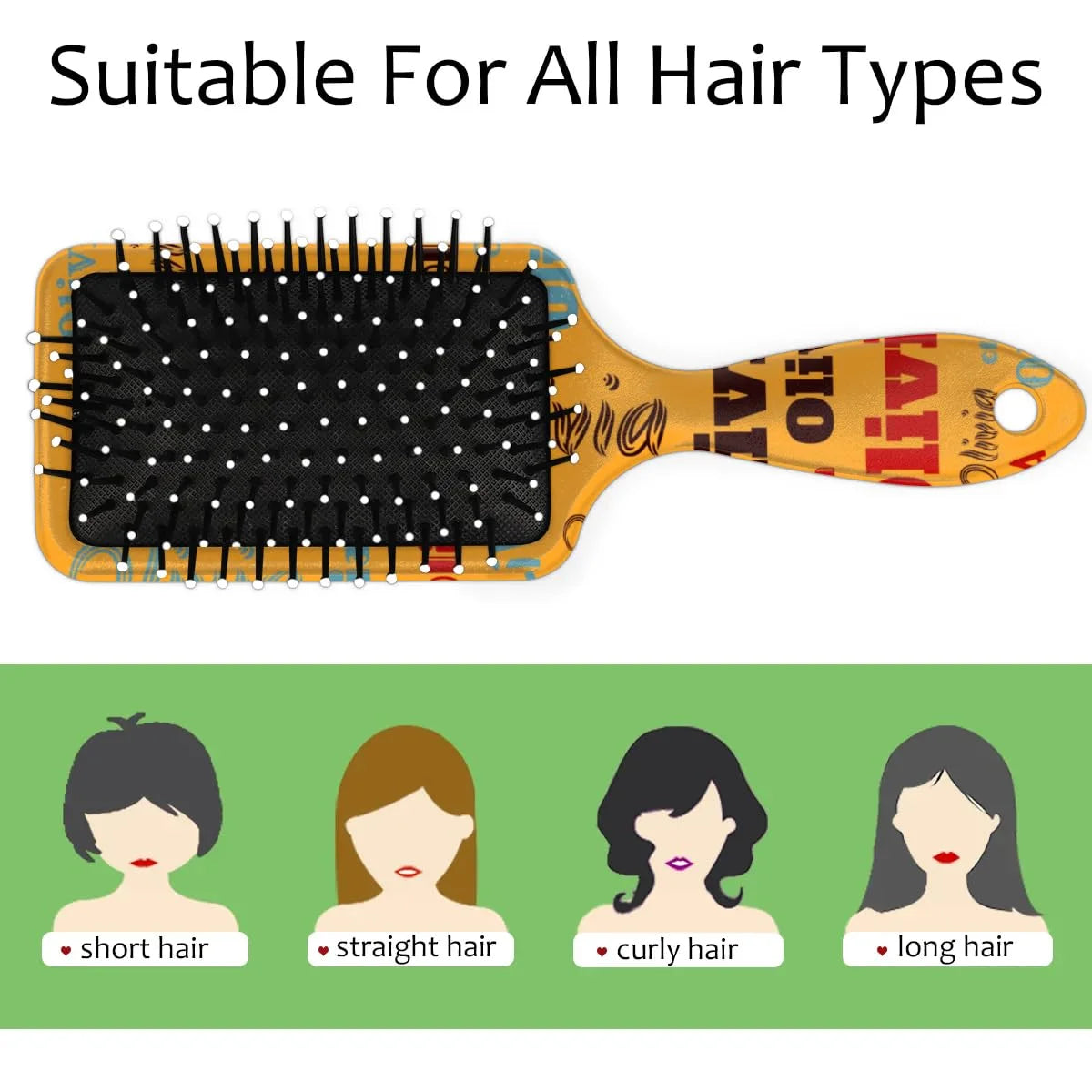Personalized Name Hair Brush Detangler Brush Gifts for Women Man Custom Detangler-Hair-Brush Kids-Toddler-Girls for Travel All Hair Types