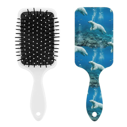 Women Girls Ladies Hair Brush Purple Black Buffalo Check Plaid Pattern, Paddle Brush for Detangling Scalp Massage, Cushion Hairbrush for Long Thick Curly Hair