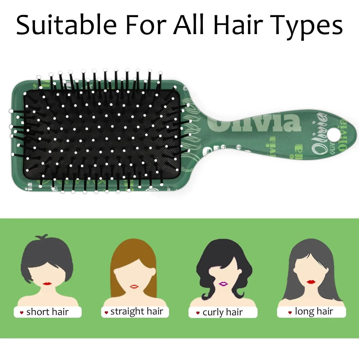 Personalized Name Hair Brush Detangler Brush Gifts for Women Man Custom Detangler-Hair-Brush Kids-Toddler-Girls for Travel All Hair Types