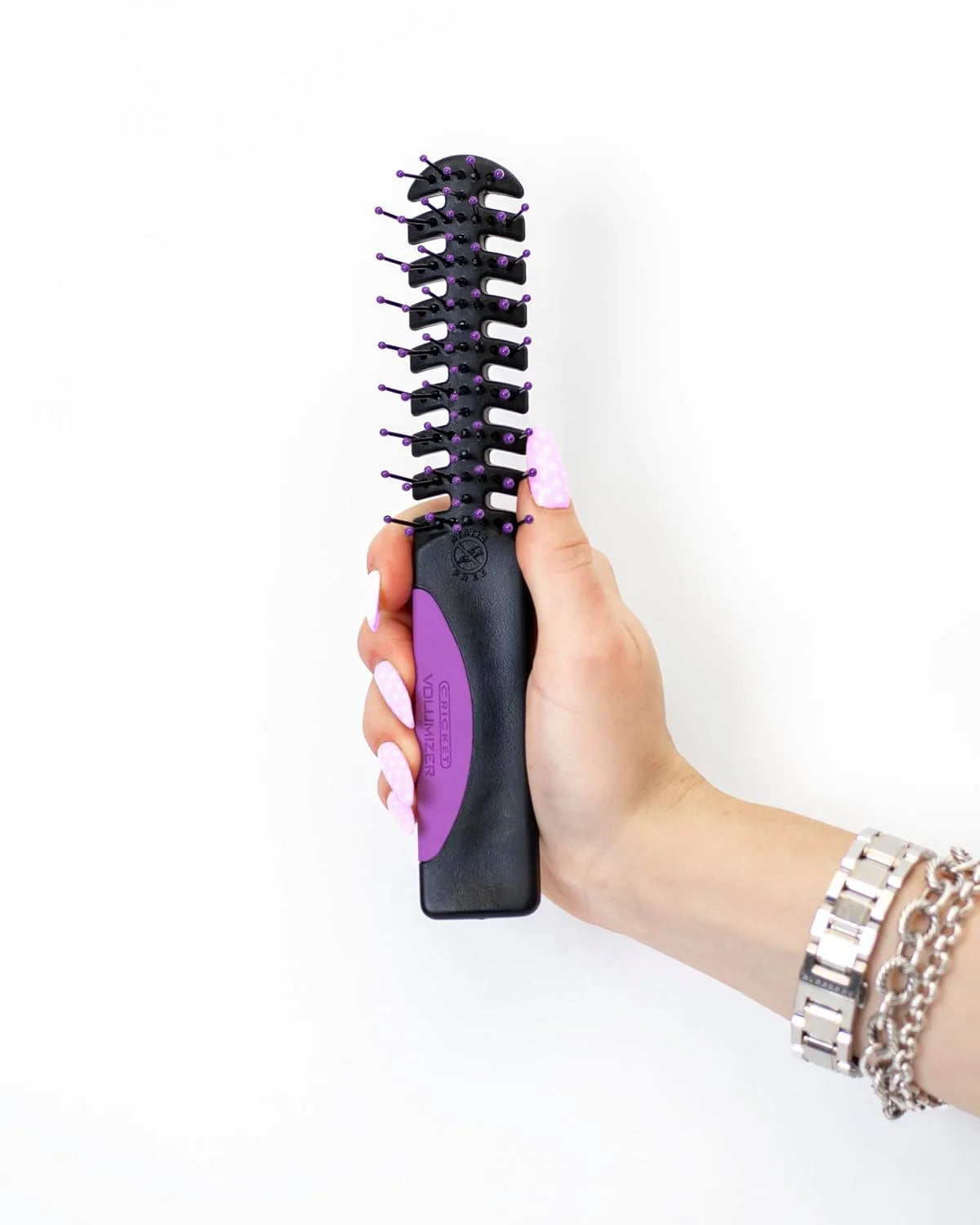 Cricket Static Free Volumizer Hair Brush - Styling, and Detangling All Hair Types, Long, Short, Thick, Thin, Curly, Straight, and Wavy, Happy Hair (Sky Blue)