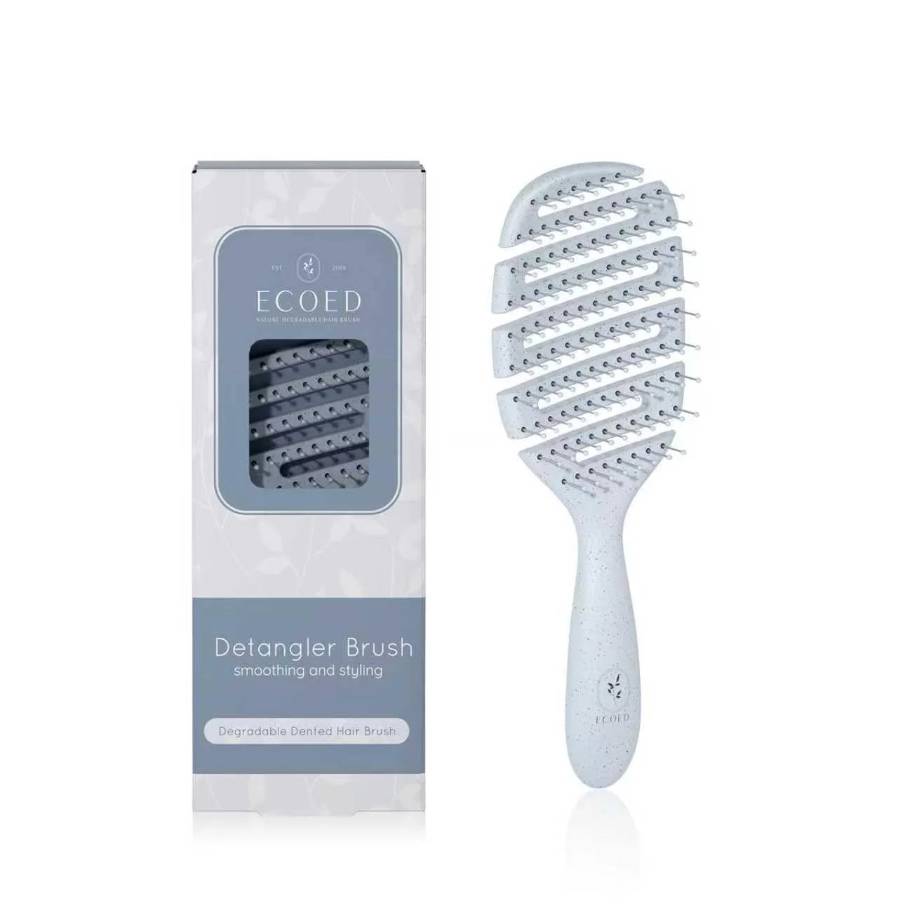 Ecoed Hair brush, Vented Detangling Brush, Quickly Detangles and Smooths hair for Curly, Thick, and Straight Hair, Hair Brush for Women and Men, Blue, Eco Friendly, Sustainable Material