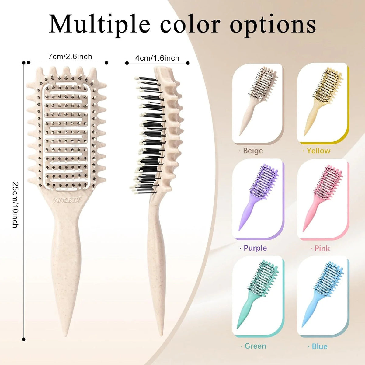 Curl Defining Brush for Curly Hair, Vented Detangling Hair Brush for Wet and Dry Styling, Curved Brush for Shaping and Smoothing Curl Clumps, Lightweight Hair Brush (2Pcs Black)