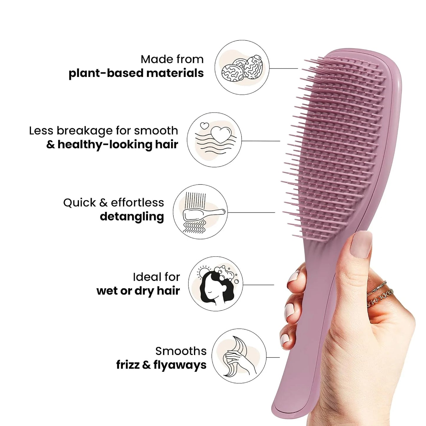 Tangle Teezer Plant-Based Ultimate Detangler Curly Hair Brush, Yellow