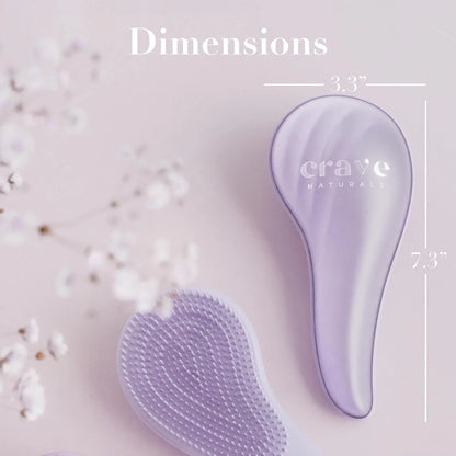 Crave Naturals Mini Detangler Hair Brush Turquoise – Glide Thru Hair Detangler Brush for Women, Kids & Toddlers – Gentle Scalp Care, No-Pain Tangle-Free Hairbrush for All Hair Types, Travel Hair Brush