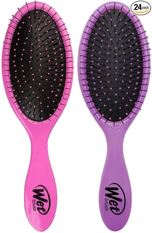 Wet Brush_Detangling Brush, Original Detangler (Pink & Purple),Wet & Dry Tangle-Free Hair Brush_Women & Men, No Tangle, Soft & Flexible Bristles for Straight,Curly & Thick Hair, 2 Count (Pack of 12)