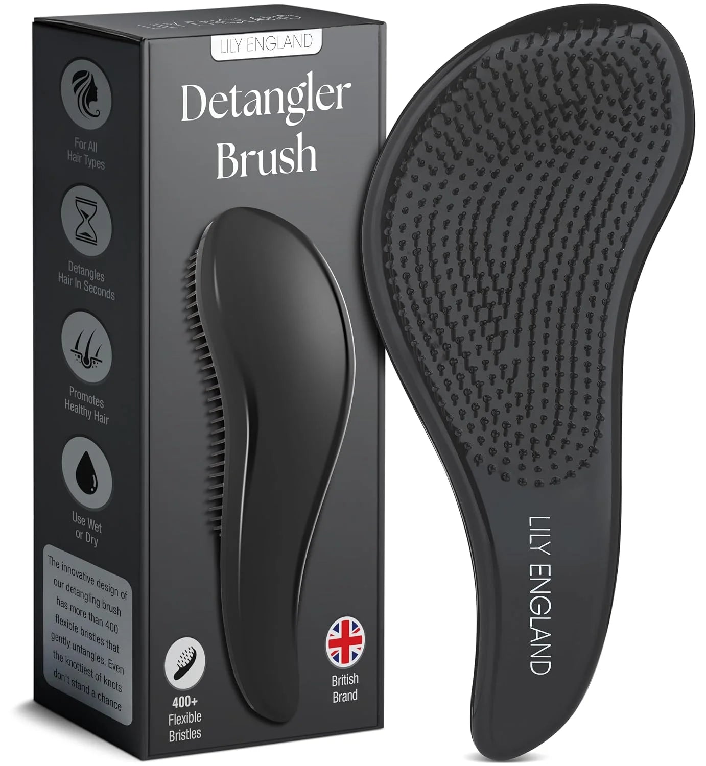 Lily England Detangling Comb & Brush Set for Girls, Tail & Wide Tooth Comb