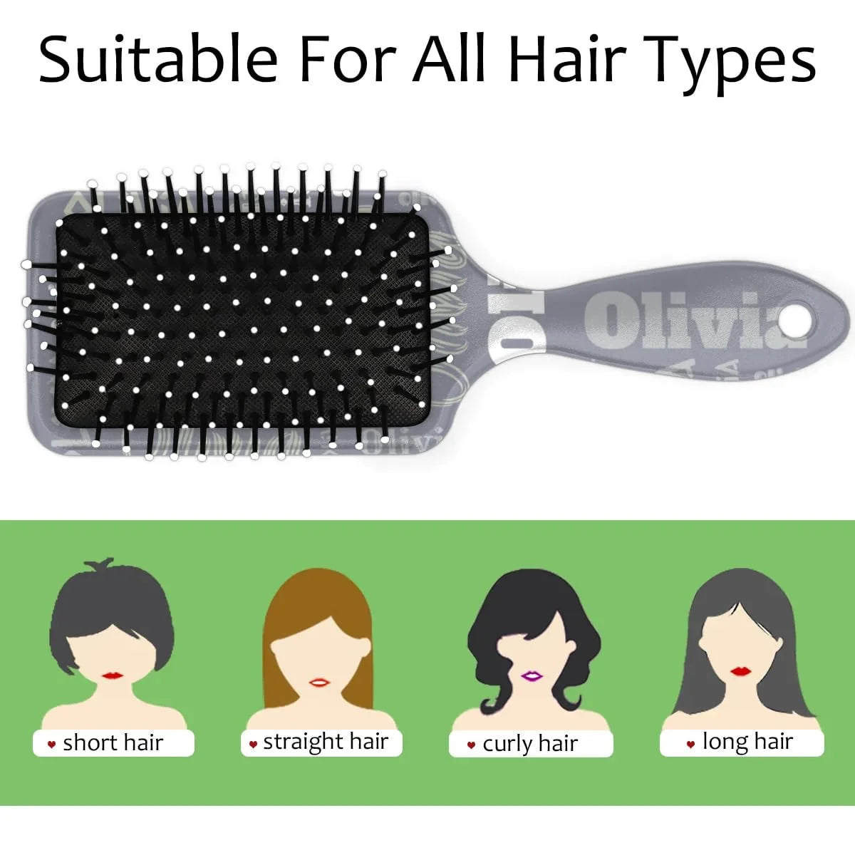 Personalized Name Hair Brush Detangler Brush Gifts for Women Man Custom Detangler-Hair-Brush Kids-Toddler-Girls for Travel All Hair Types