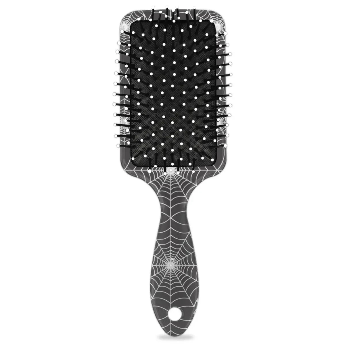 Personalized-Kids-Hair-Brush for Boy Girls Custom Gift Detangler Brush Soft Bristle Hair Brushes Travel Hair Brush for All Hair Types Christmas Hallowmas Spider Web Sliver Dot