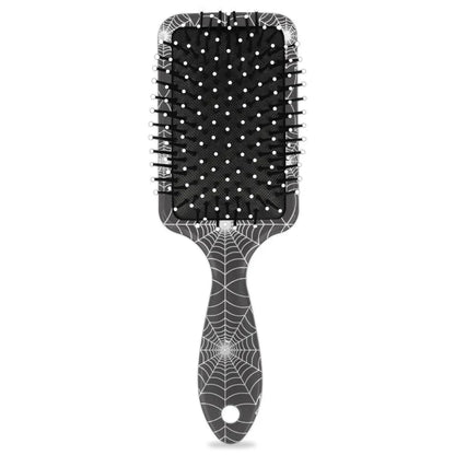 Personalized-Kids-Hair-Brush for Boy Girls Custom Gift Detangler Brush Soft Bristle Hair Brushes Travel Hair Brush for All Hair Types Christmas Hallowmas Spider Web Sliver Dot