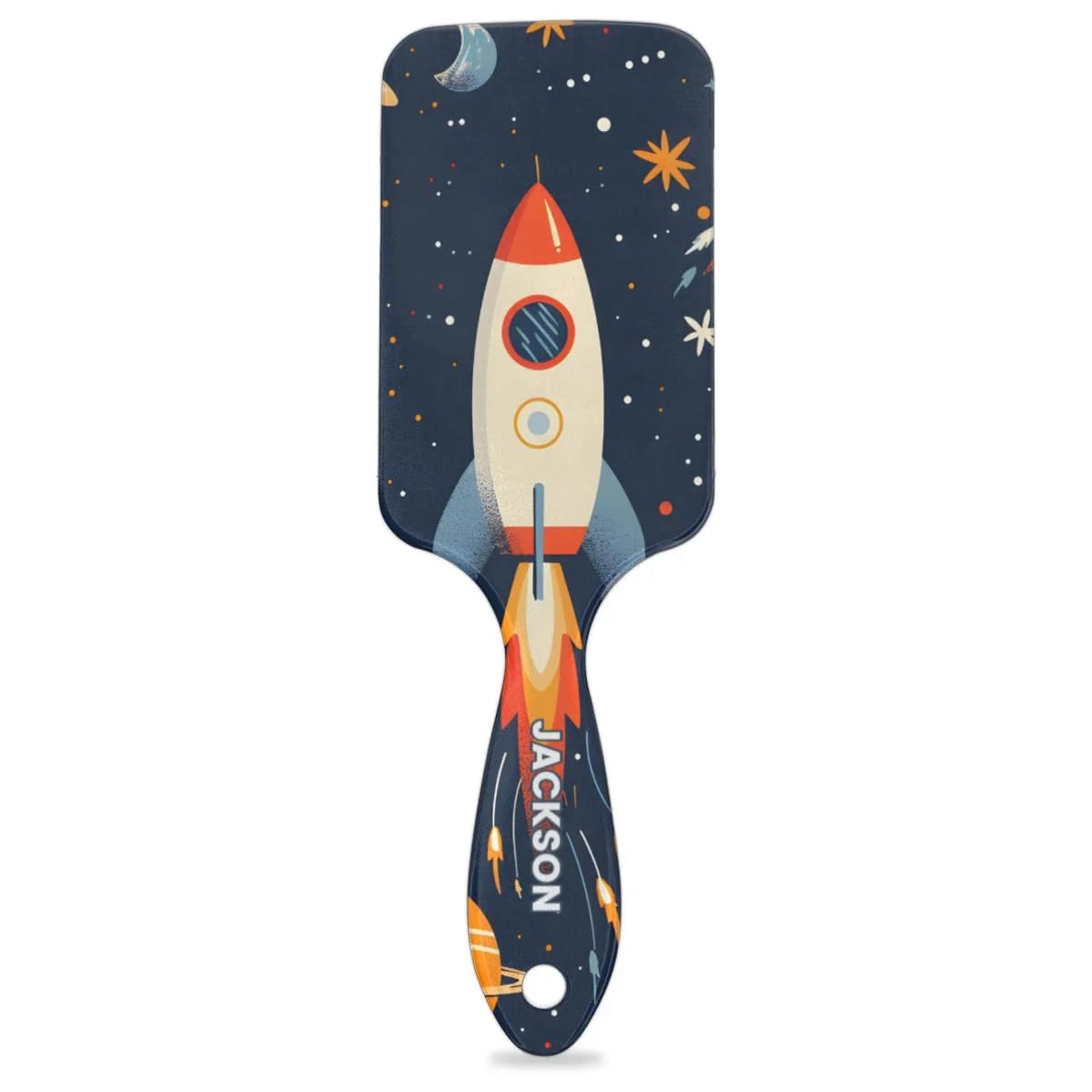 Personalized Cool-Rocket Detangler-Hair-Brush for Kids-Boys,Glides Through Tangles Comb,Custom Name Hair Brushes for All Hair Types Wet/Dry/Curly/Thick Hair,Dark Blue