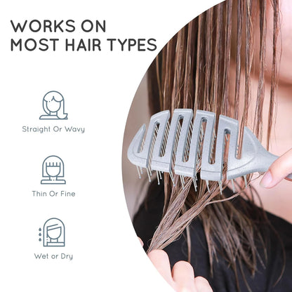 Ecoed Hair brush, Vented Detangling Brush, Quickly Detangles and Smooths hair for Curly, Thick, and Straight Hair, Hair Brush for Women and Men, Blue, Eco Friendly, Sustainable Material