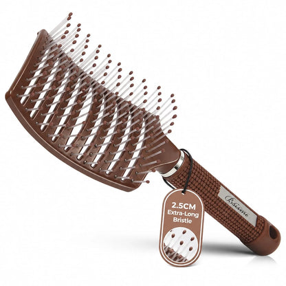 Hair Brush, Professional Curved Vented Brush with 25MM Bristles for Faster Blow Drying, Detangling for Wet Dry Hair, Paddle Brush for Thick Curly Straight Hair for Women & Men