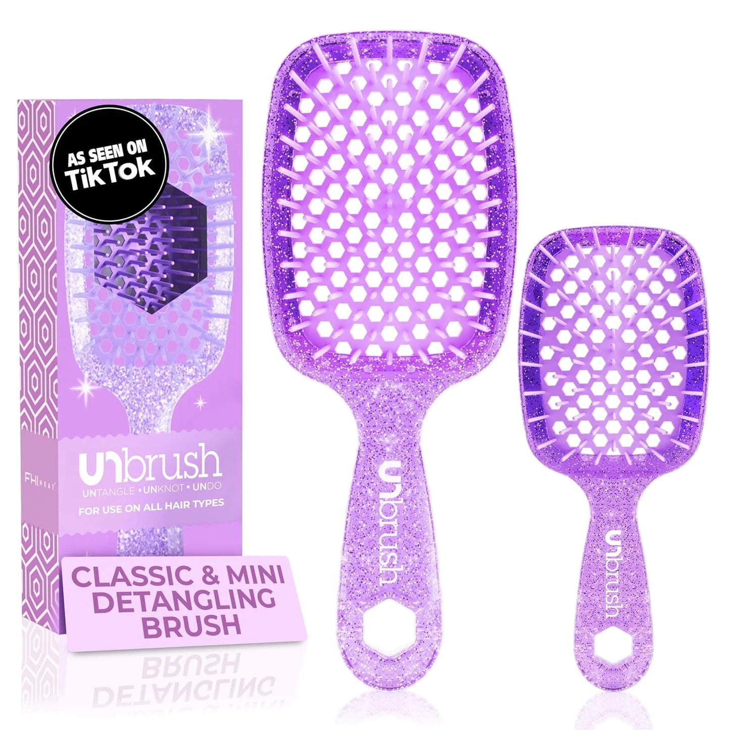 FHI Heat UNbrush Detangling Brush Combo Pack - Original + Mini