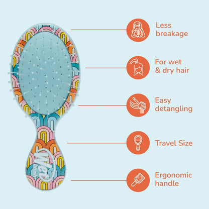 Wet Brush Mini Detangler Travel Hair Brush, Rainbow, All Hair Types