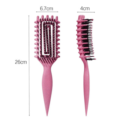 Curly Hair Brush Candybrush Curl Defining Brush for Detangling Shaping and Defining Curls for Women, Men, Wet & Dry Hair (Green Pink)