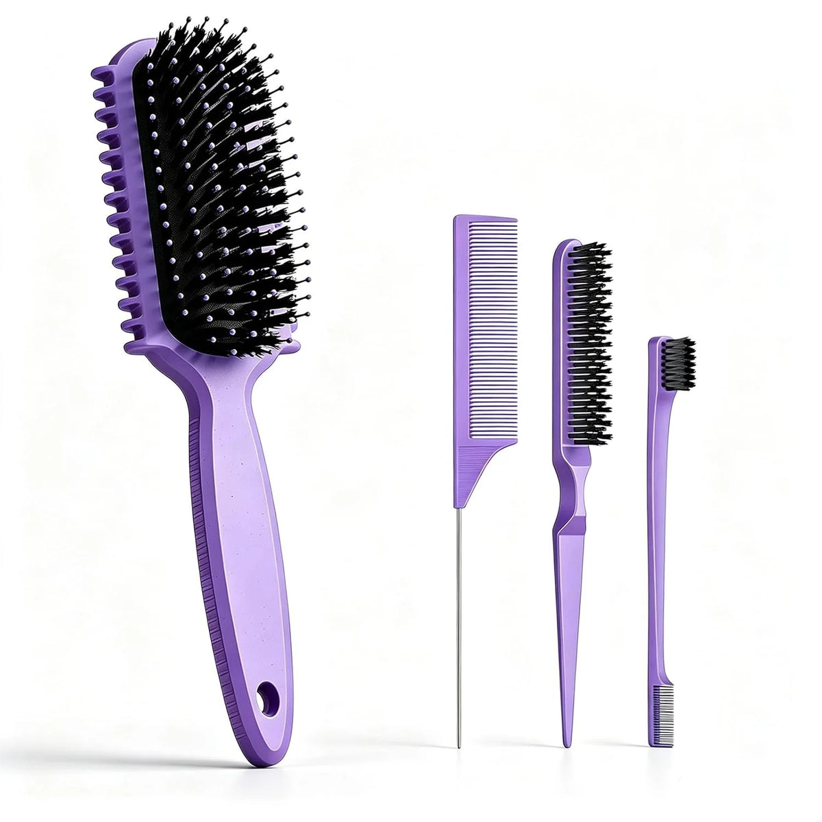 Curl Defining Brush, Curly Hair Brush, Slick Back Hair Brush, For Combing and Shaping Curls in All Hairstyles to Reduce Pulling (Pink)