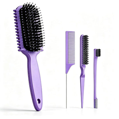 Curl Defining Brush, Curly Hair Brush, Slick Back Hair Brush, For Combing and Shaping Curls in All Hairstyles to Reduce Pulling (Pink)