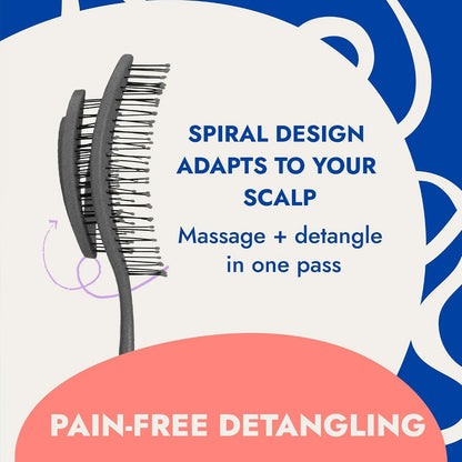 Ninabella Detangler Brush - No Tangle Hair Brush for Women, Fine, Thick and Long Hair - Hairbrush for Wet and Dry Hair, Gentle on the Scalp - Elegant Black