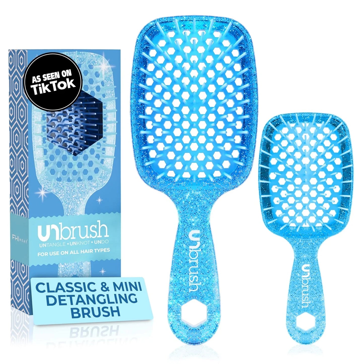 FHI Heat UNbrush Detangling Brush Combo Pack - Original + Mini