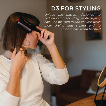 Denman D3 Original Curl Definer & Styler, Curly Hair Brush for Women & Men – 7 Row Detangling & Curl Defining Brush for Smooth Defined Curls - a precision Styling Brush for straight hair